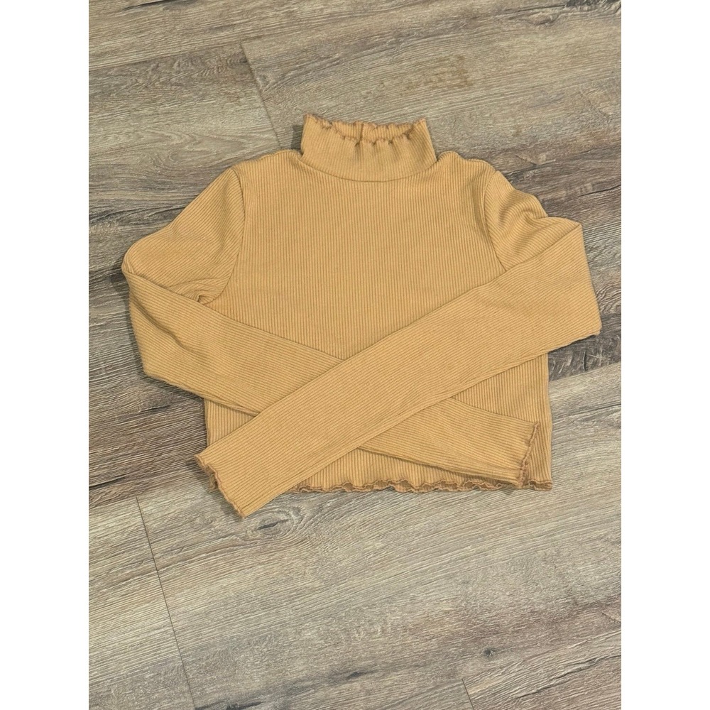 Aerie Ribbed Turtleneck Tan Size Small - Picture 7 of 8